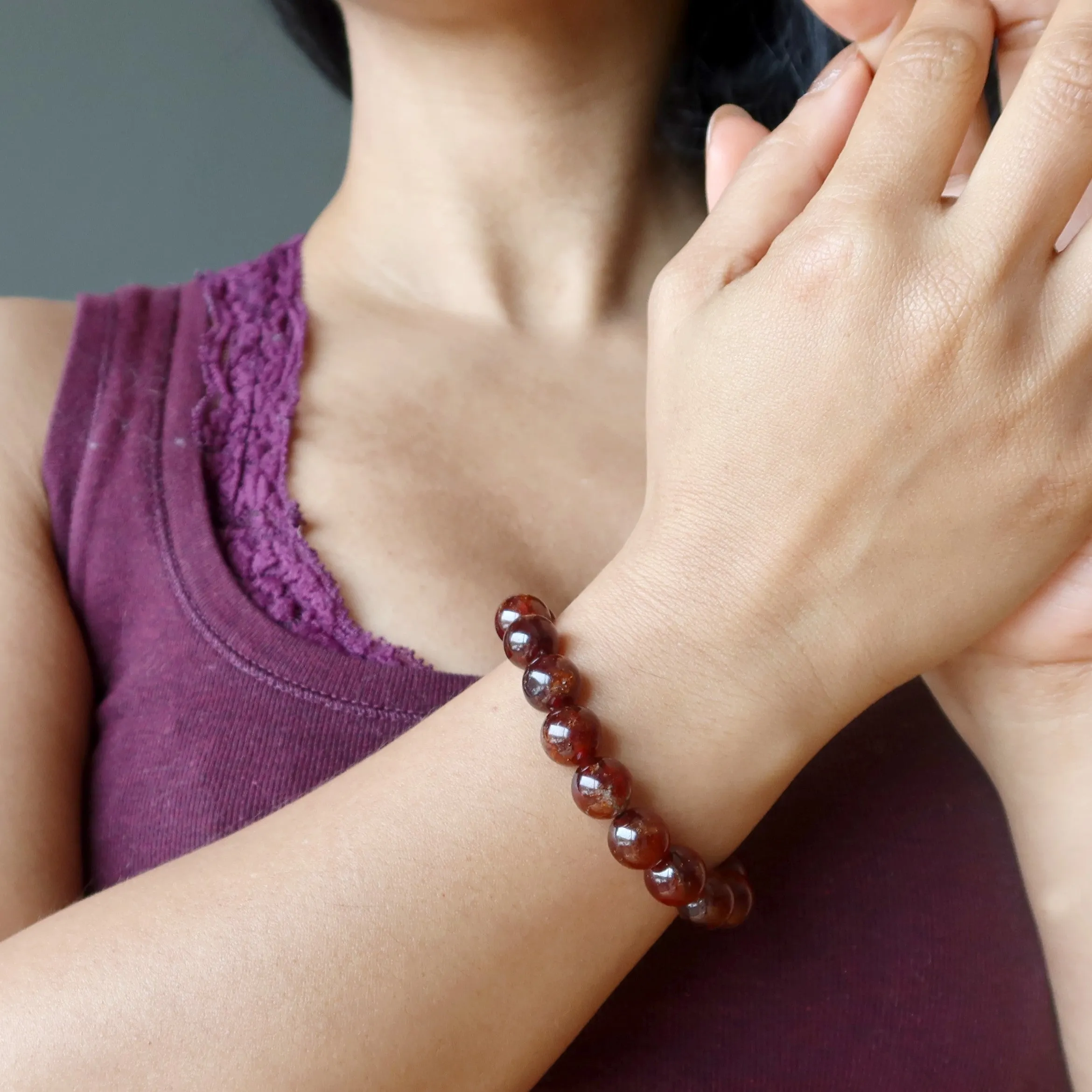Garnet Bracelet Warm Memories Rare Timeless Orange Hessonite Gem
