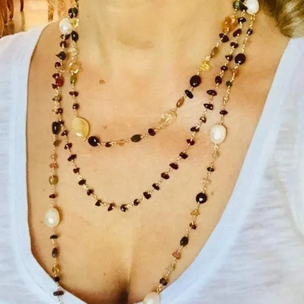 Garnet Chip Necklace - Scarlet