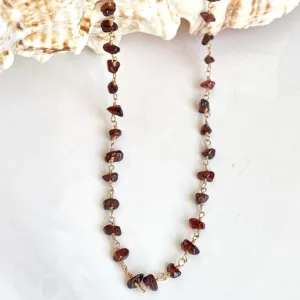 Garnet Chip Necklace - Scarlet