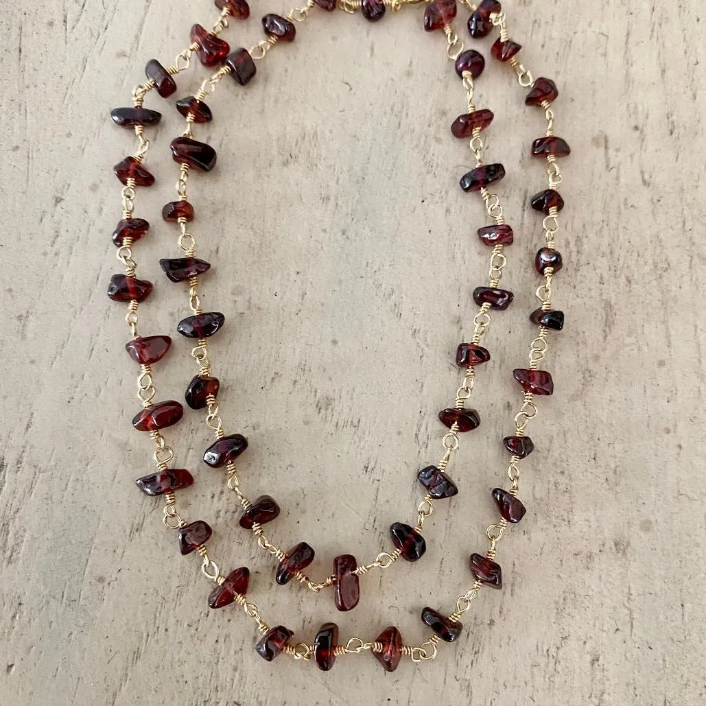Garnet Chip Necklace - Scarlet