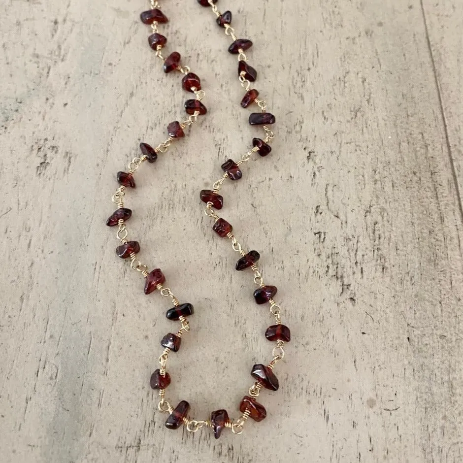 Garnet Chip Necklace - Scarlet