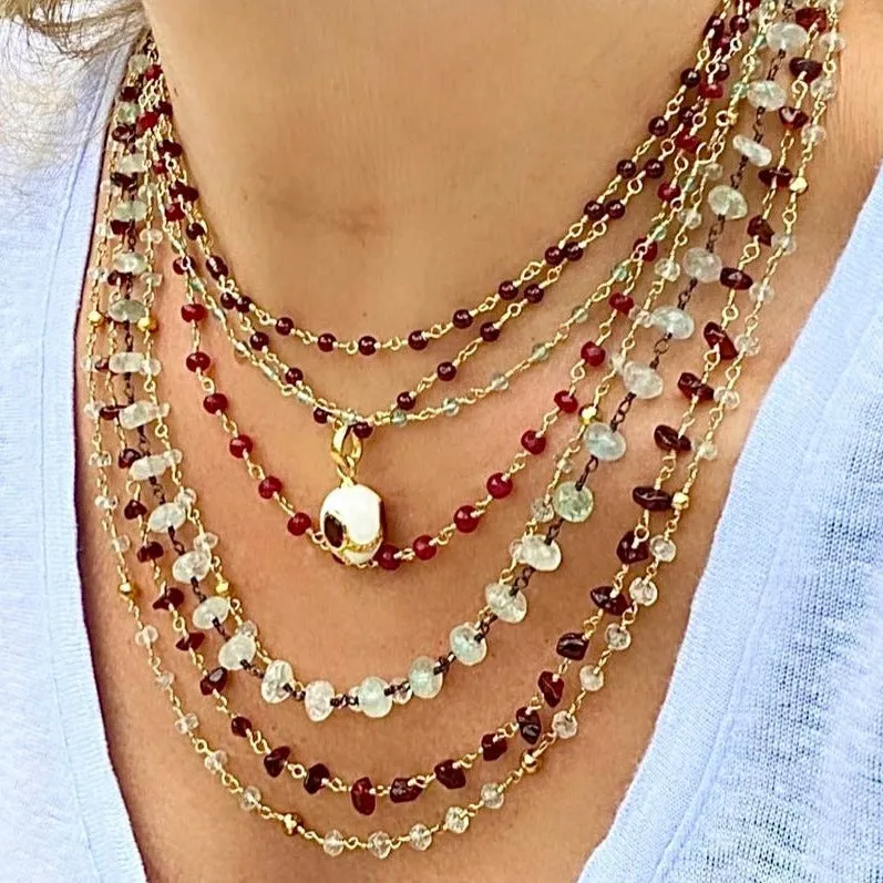 Garnet Chip Necklace - Scarlet