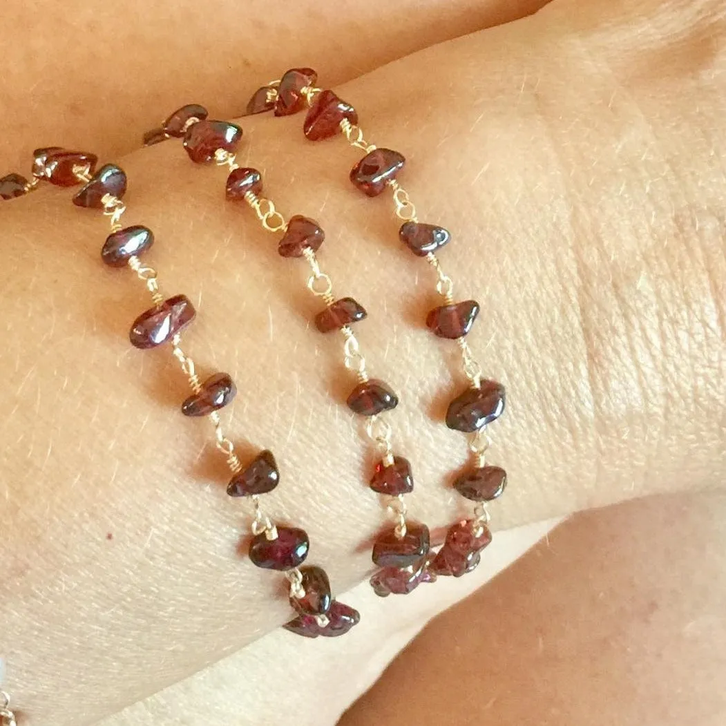 Garnet Chip Necklace - Scarlet
