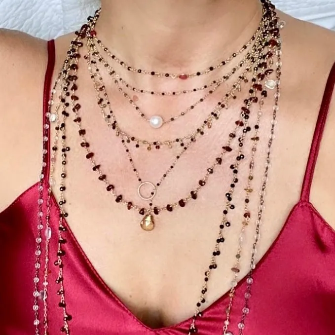 Garnet Chip Necklace - Scarlet