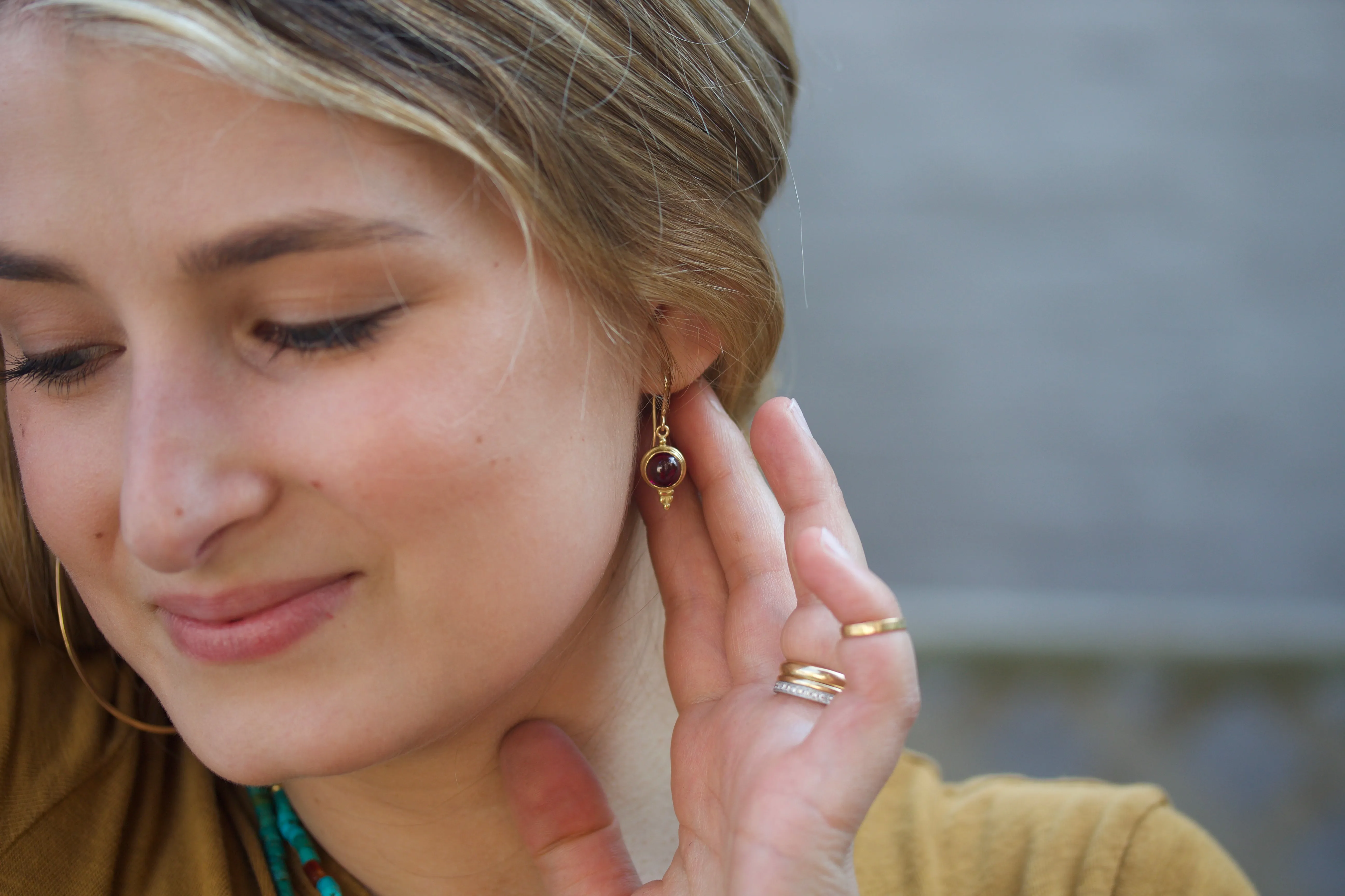 Garnet Drop Earrings