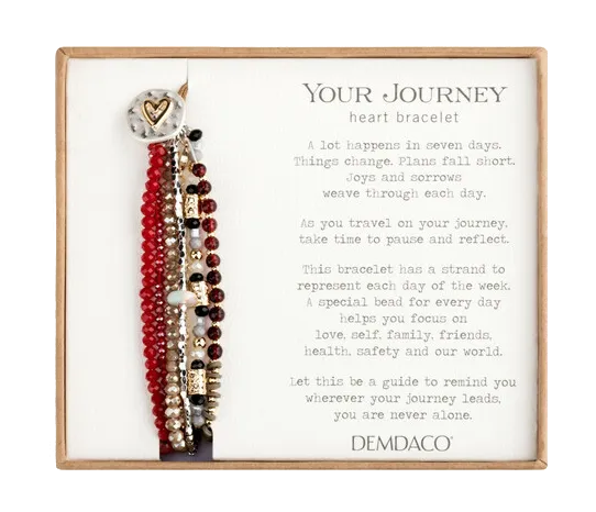 Garnet Journey Heart Bracelet