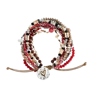 Garnet Journey Heart Bracelet
