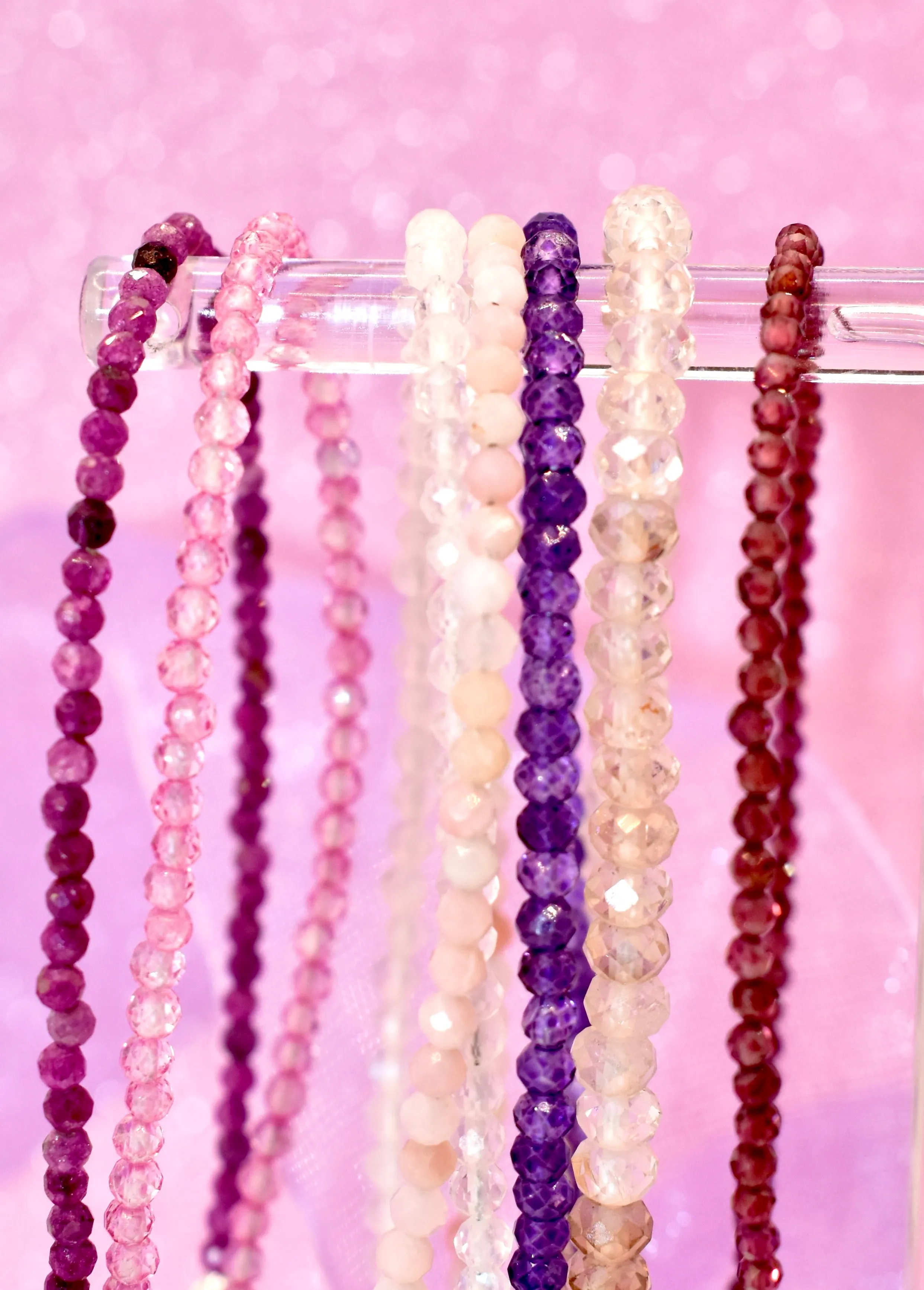 Garnet Micro Cut Bead Bracelet