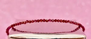 Garnet Micro Cut Bead Bracelet