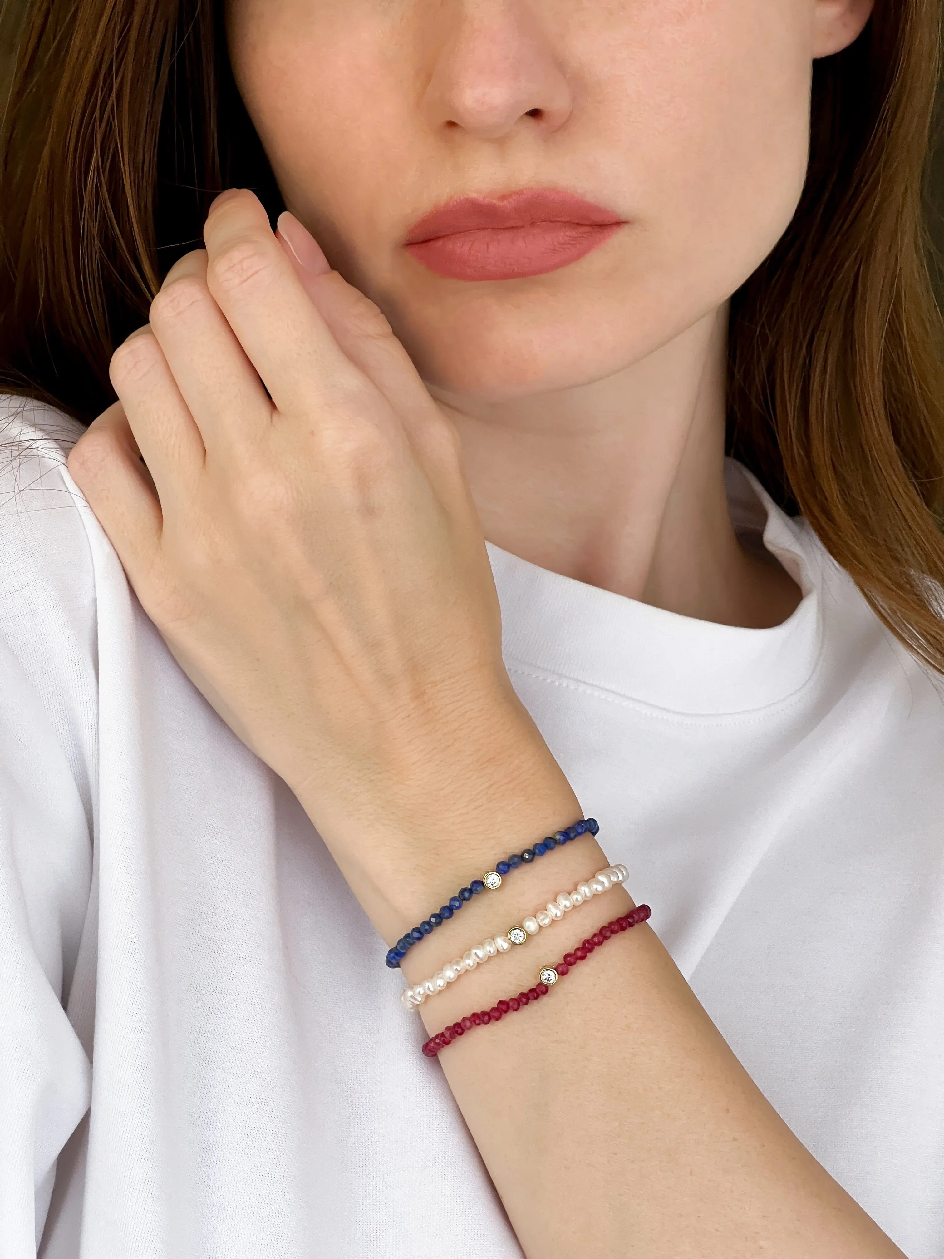 Gemstone & Diamond Bracelet - 14K Yellow Gold