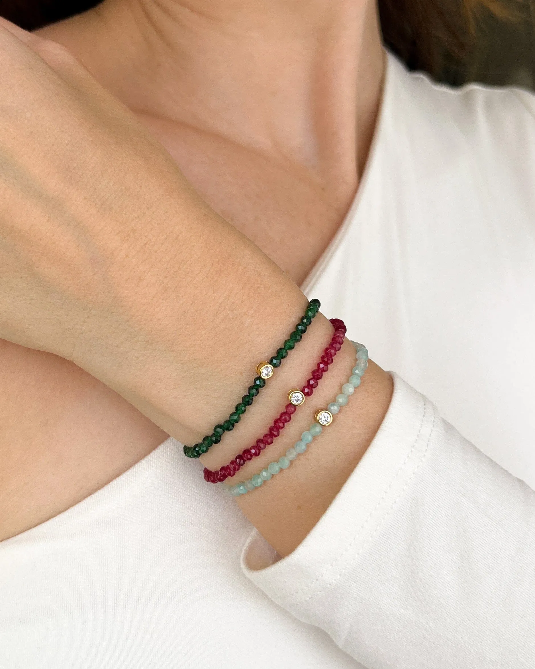 Gemstone & Diamond Bracelet - 14K Yellow Gold