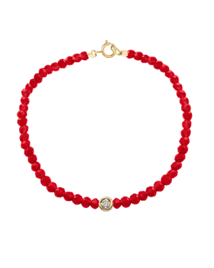 Gemstone & Diamond Bracelet - 14K Yellow Gold