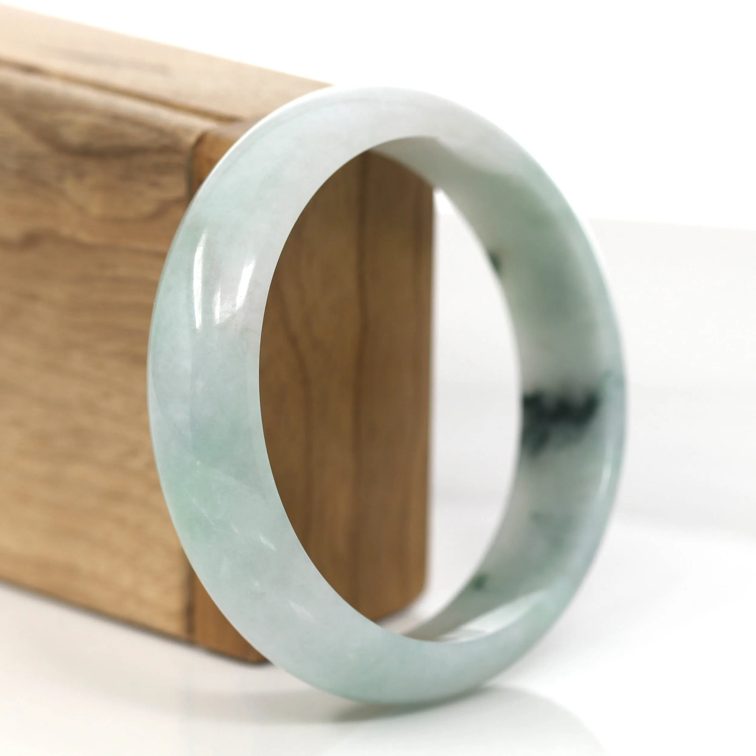 Genuine Burmese Blue-green Jadeite Jade Bangle Bracelet ( 61.15 mm )#852