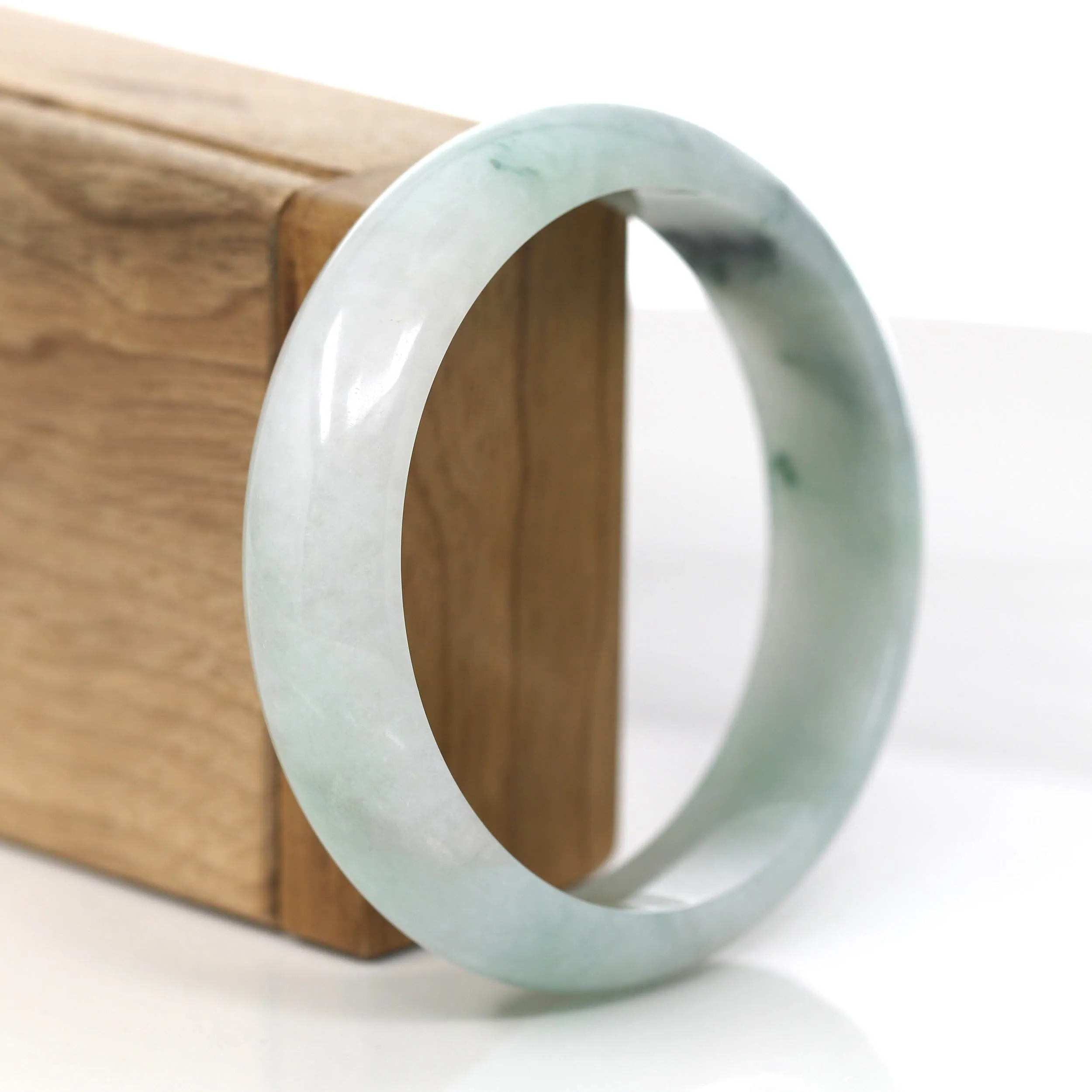 Genuine Burmese Blue-green Jadeite Jade Bangle Bracelet ( 61.15 mm )#852