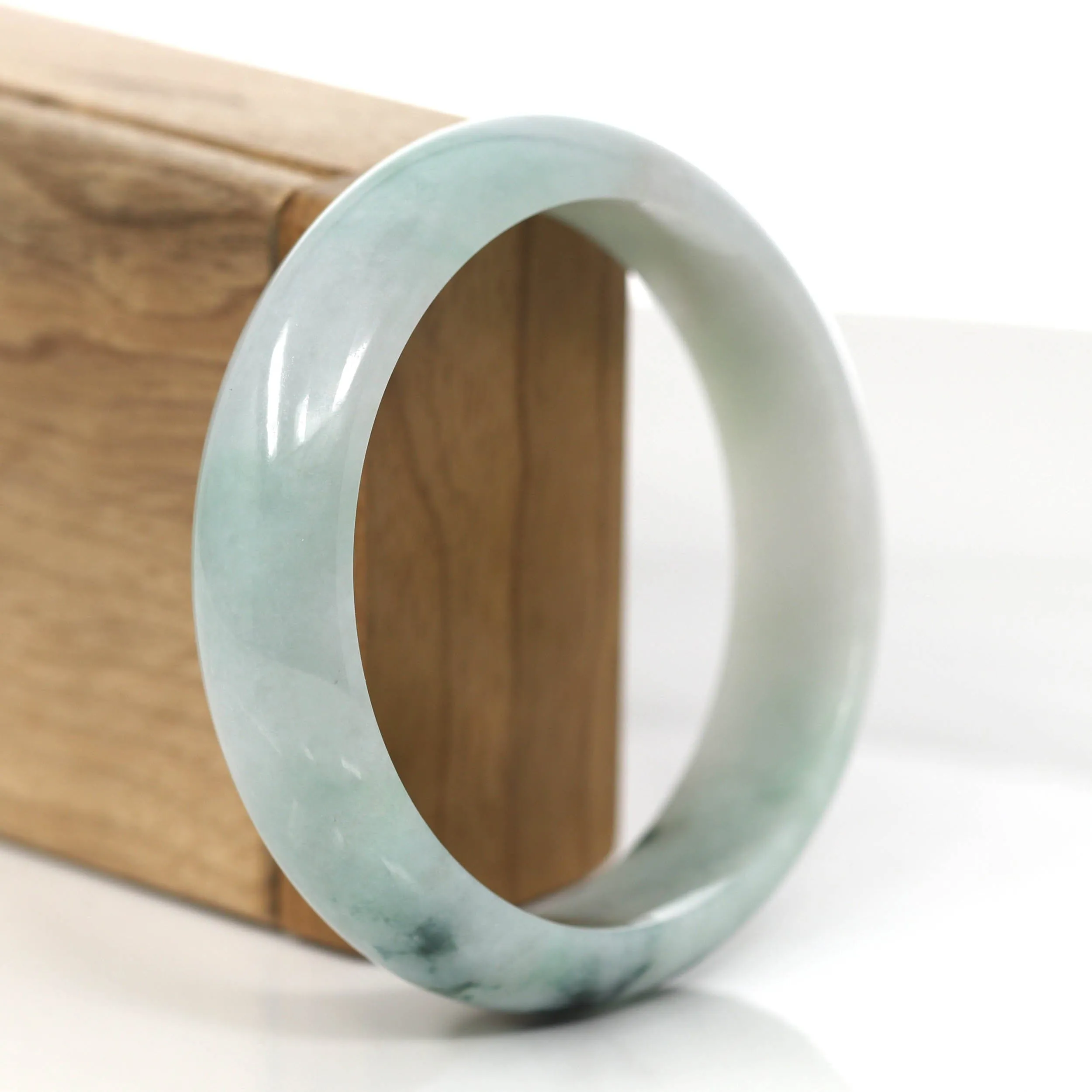 Genuine Burmese Blue-green Jadeite Jade Bangle Bracelet ( 61.15 mm )#852