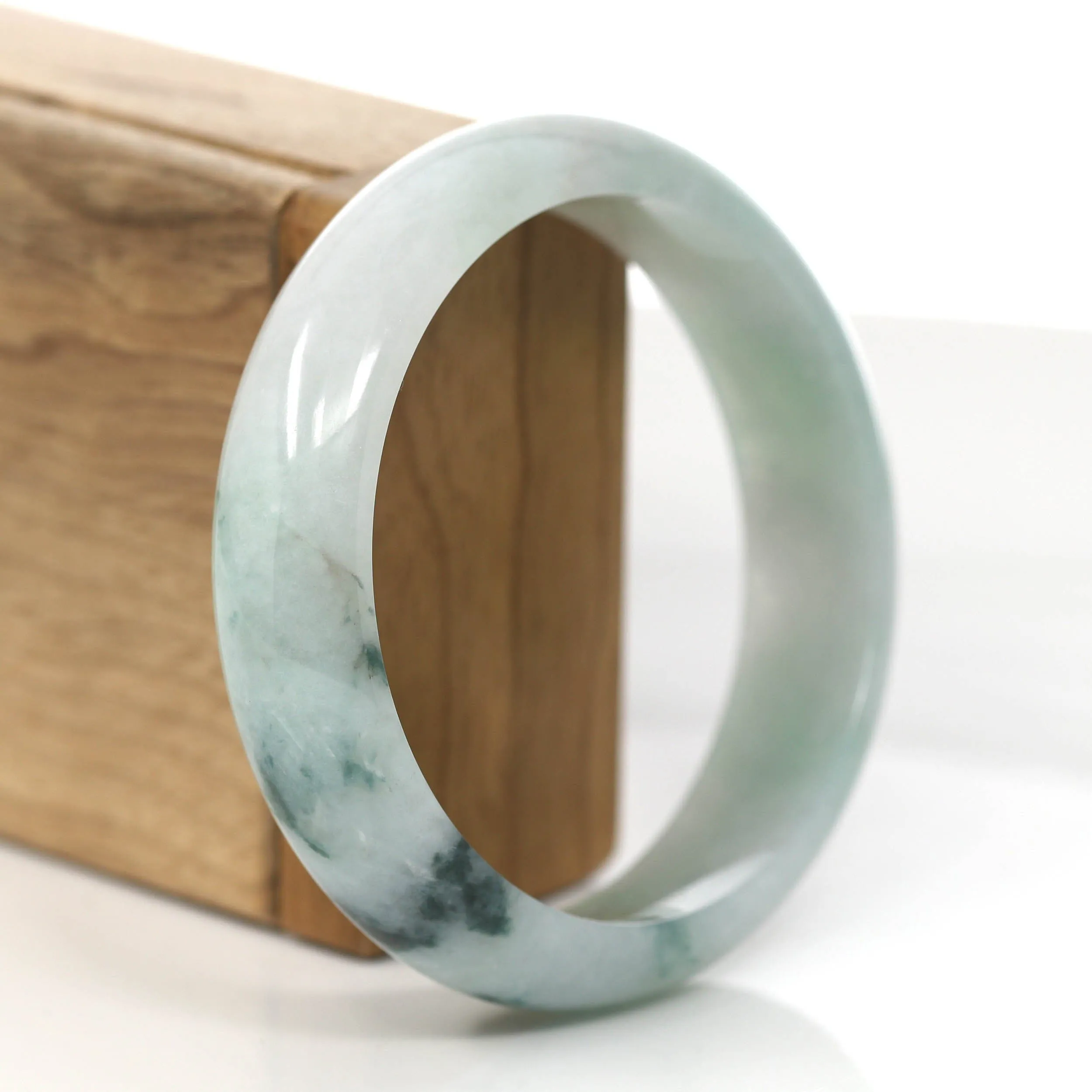 Genuine Burmese Blue-green Jadeite Jade Bangle Bracelet ( 61.15 mm )#852