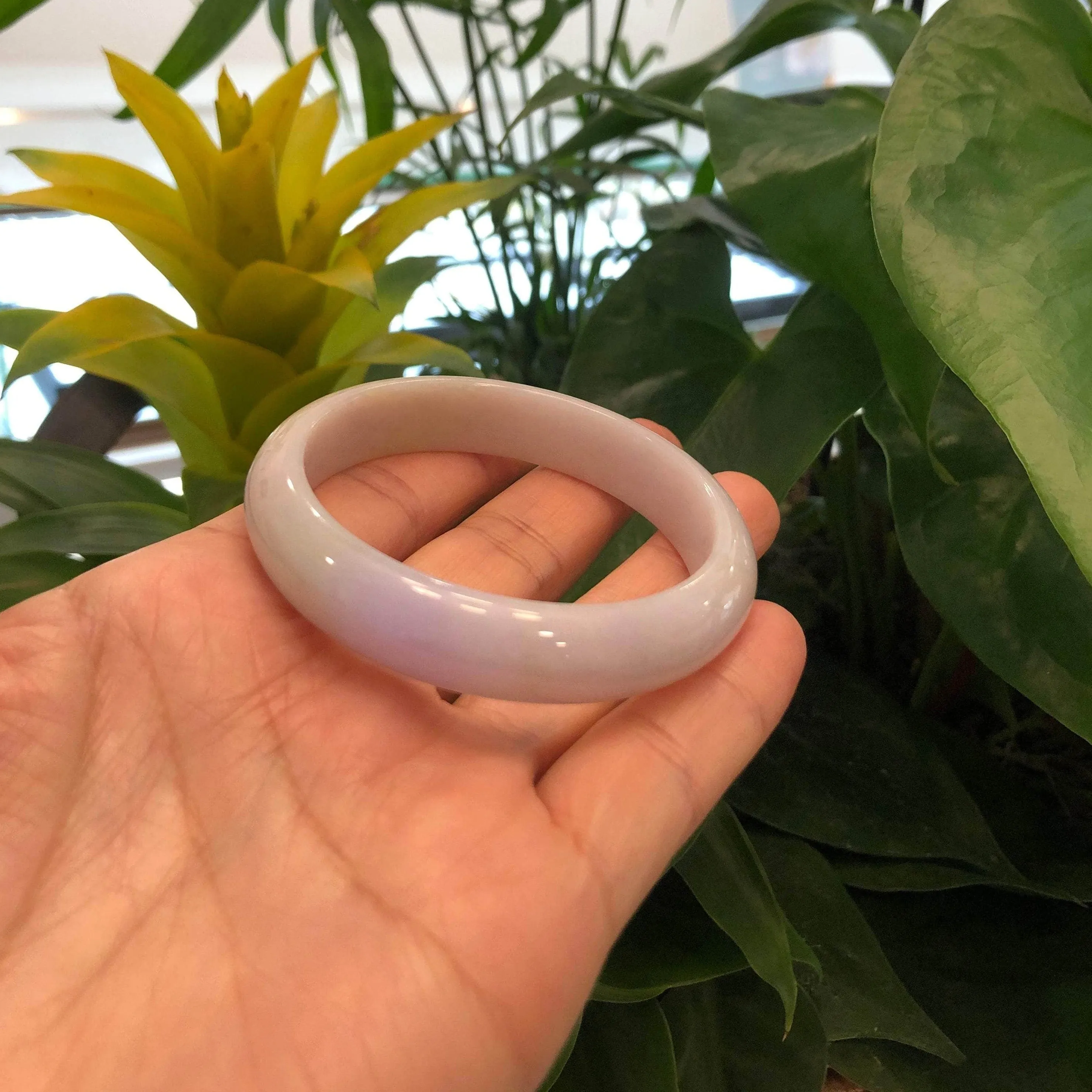 Genuine Burmese Lavender Jadeite Jade Bangle Bracelet (58.59 mm) #569