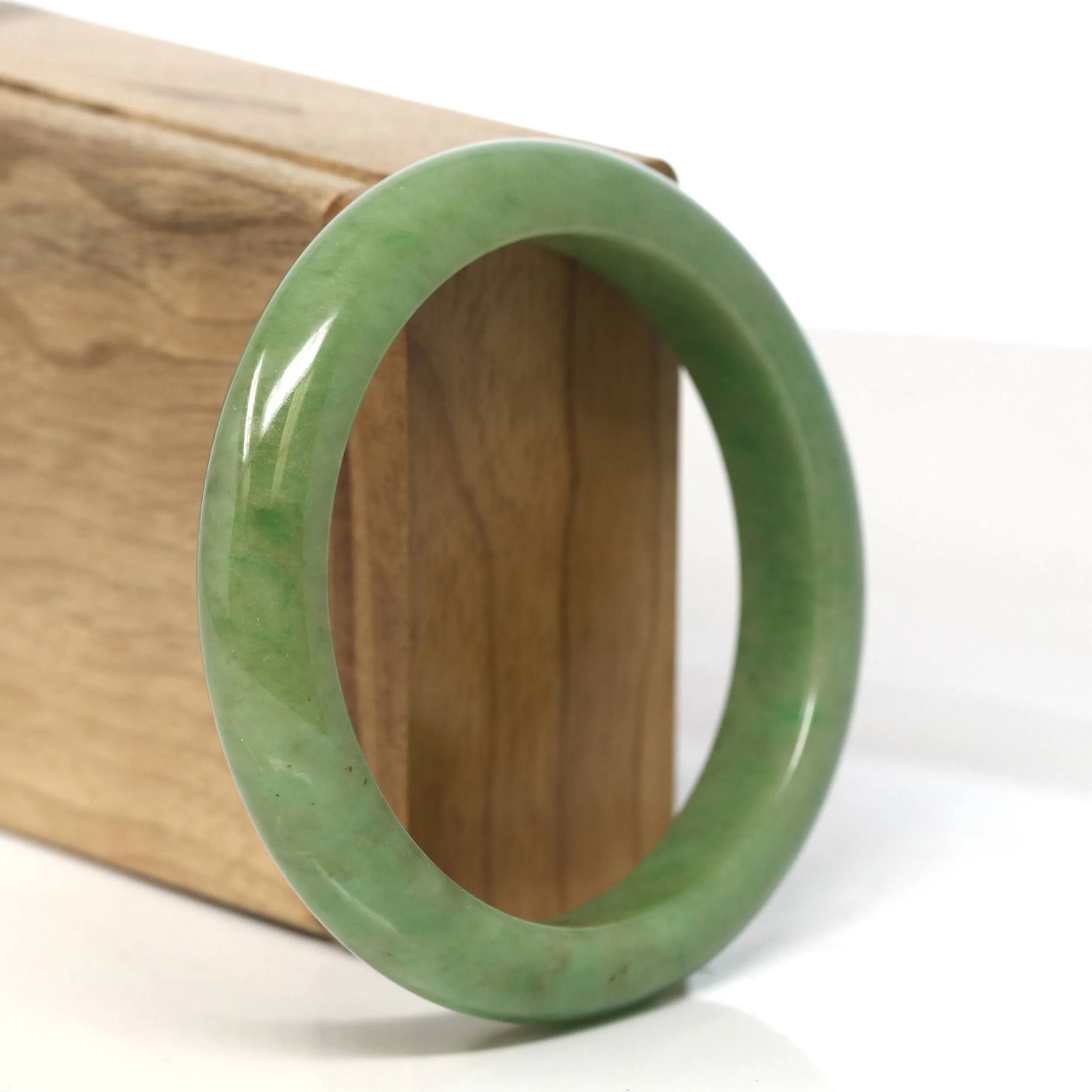 Genuine Burmese Yellow- Green Jadeite Jade Bangle (58 mm) #T476