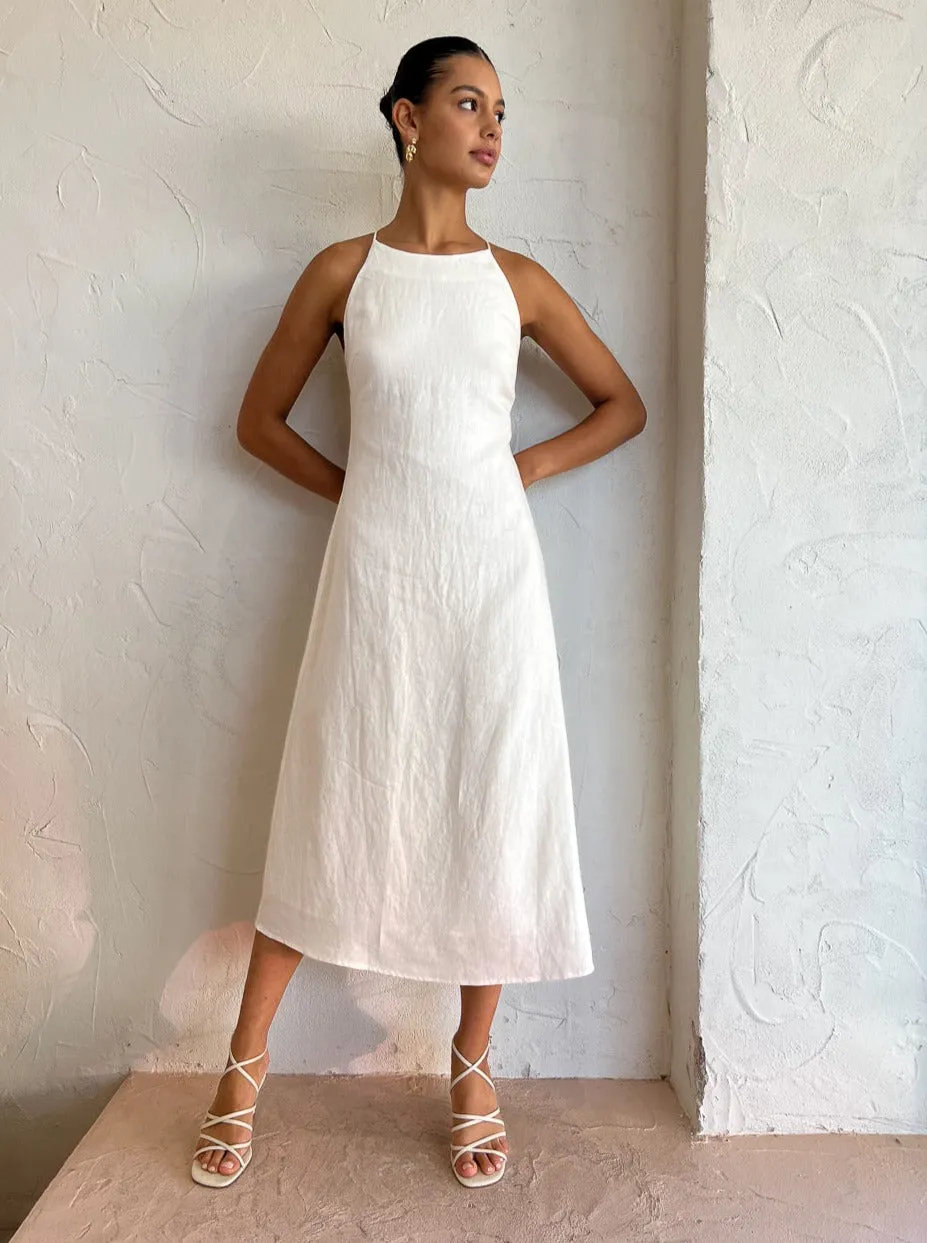Ginia Frankie Flare Dress in Creme