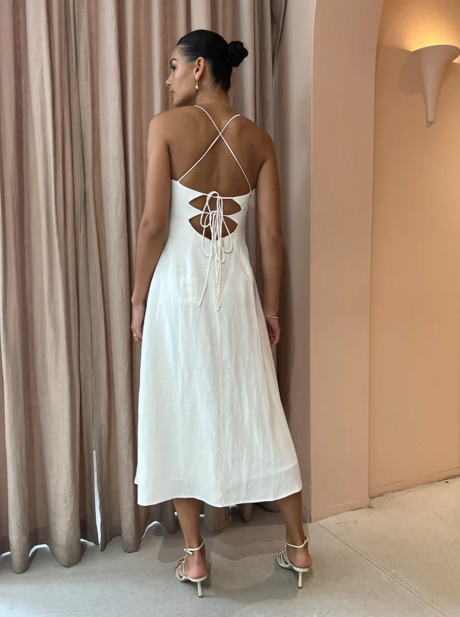 Ginia Frankie Flare Dress in Creme