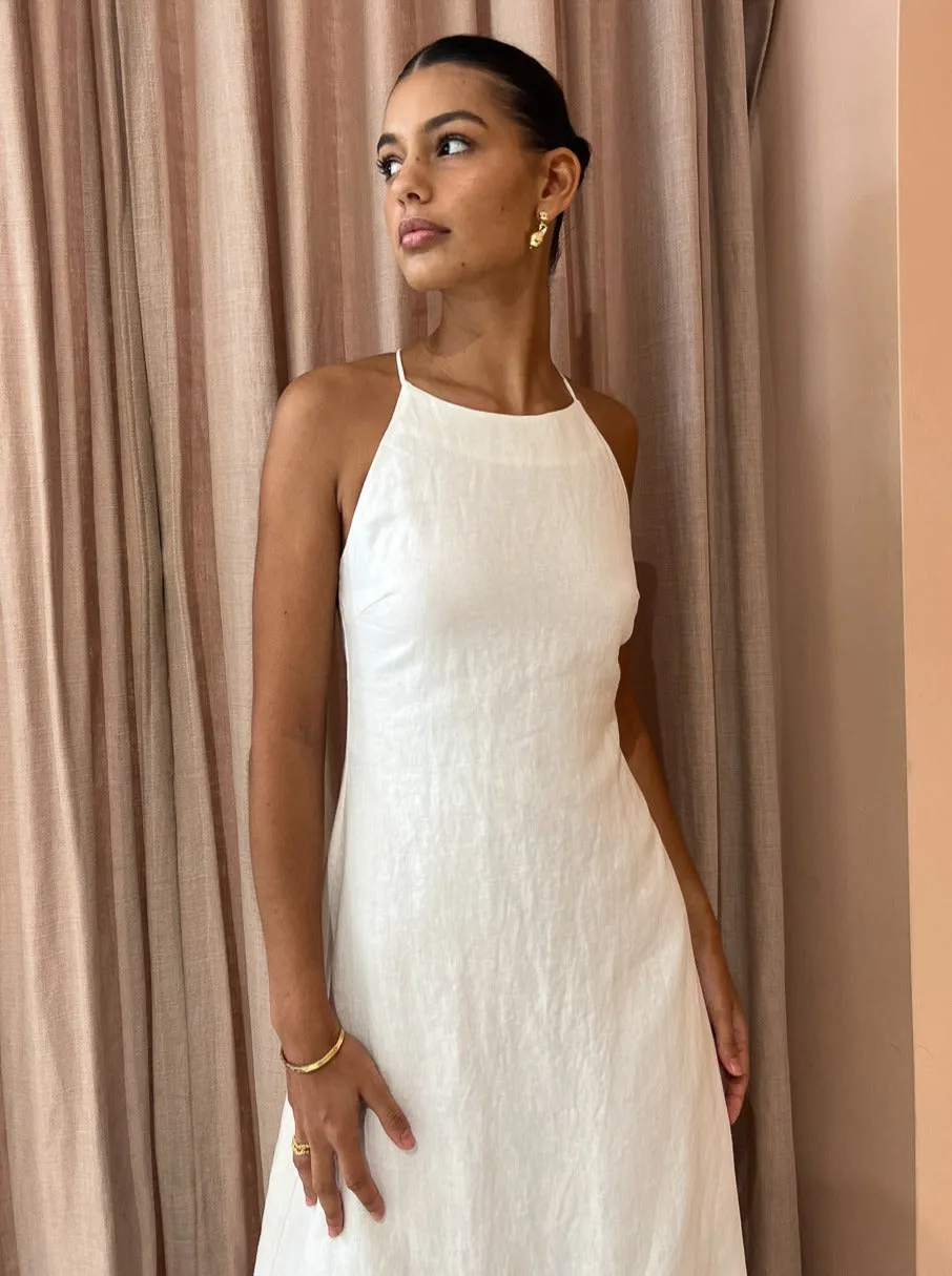 Ginia Frankie Flare Dress in Creme
