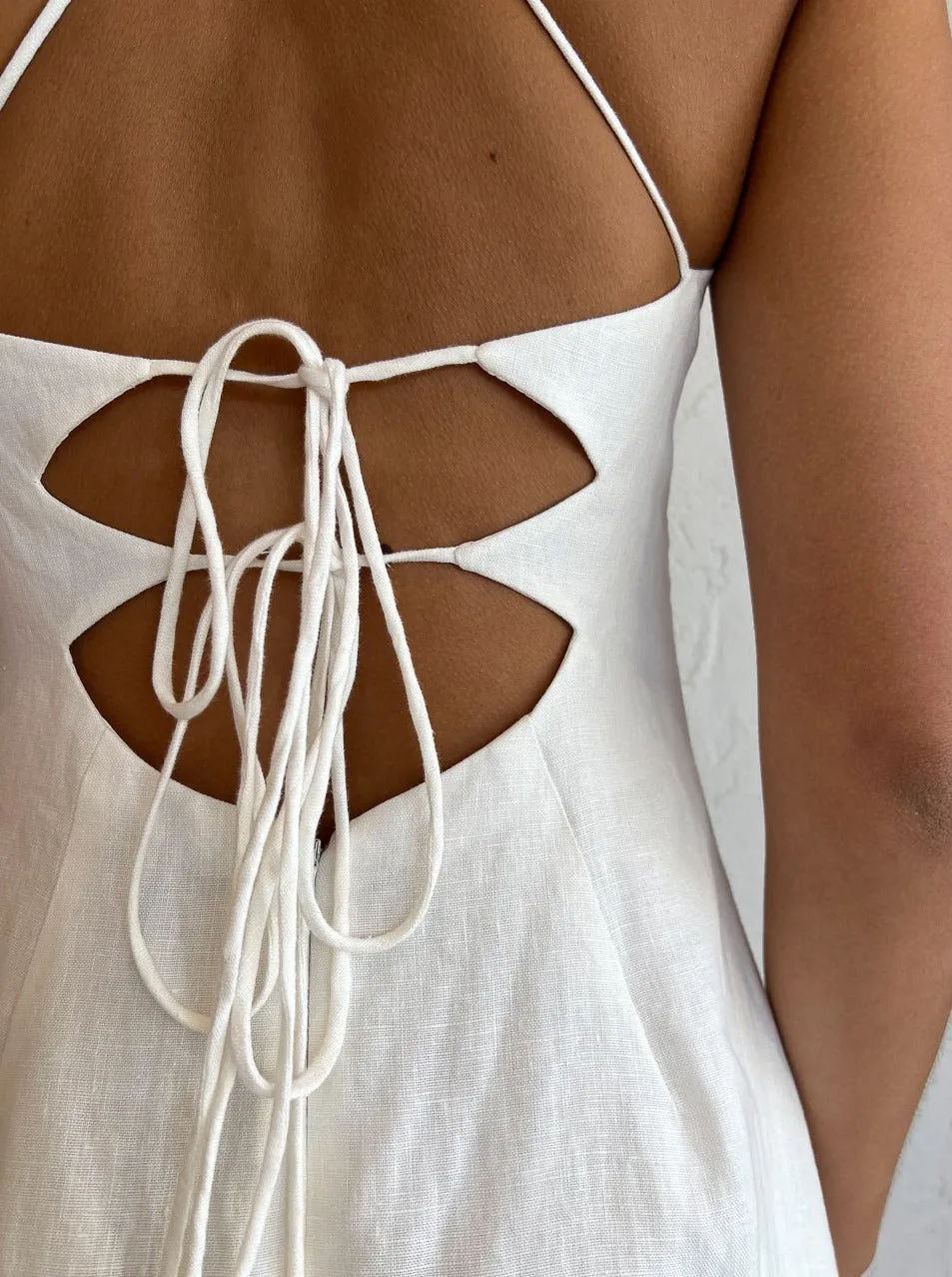 Ginia Frankie Flare Dress in Creme