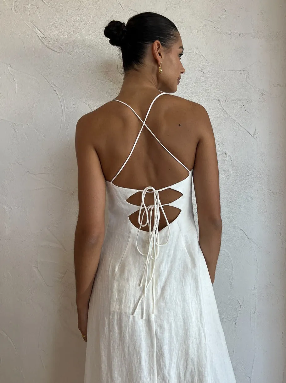 Ginia Frankie Flare Dress in Creme