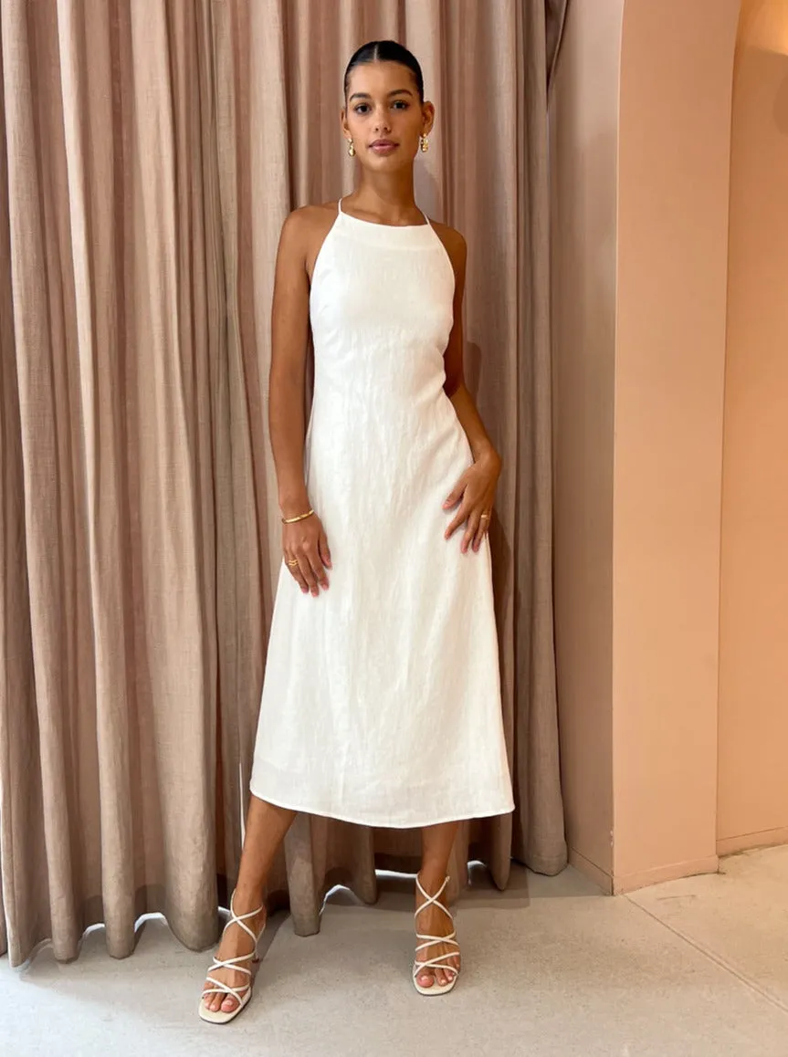 Ginia Frankie Flare Dress in Creme