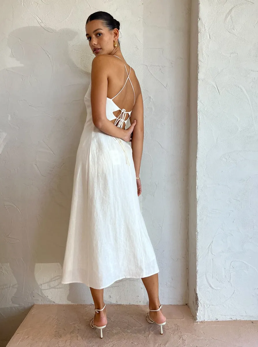Ginia Frankie Flare Dress in Creme