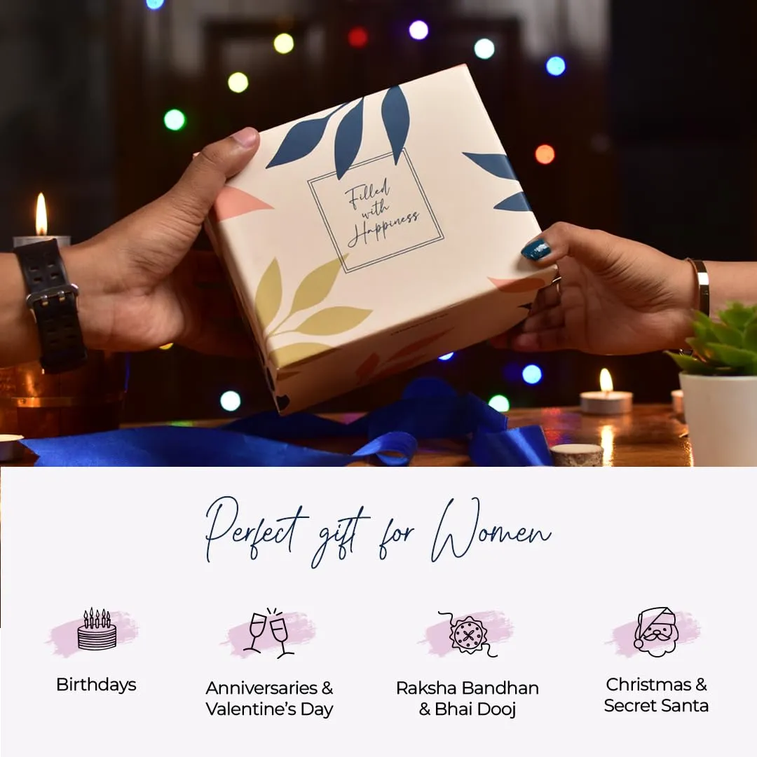 Gleevers Birthday Gift for Women|Gift Box Pack of 2 with Candle(Black Amber Lavender,60g) & Crystal Drop Earring|Anniversary Gift for Wife, Valentine Gift for Girlfriend, Birthday Gift for Mother