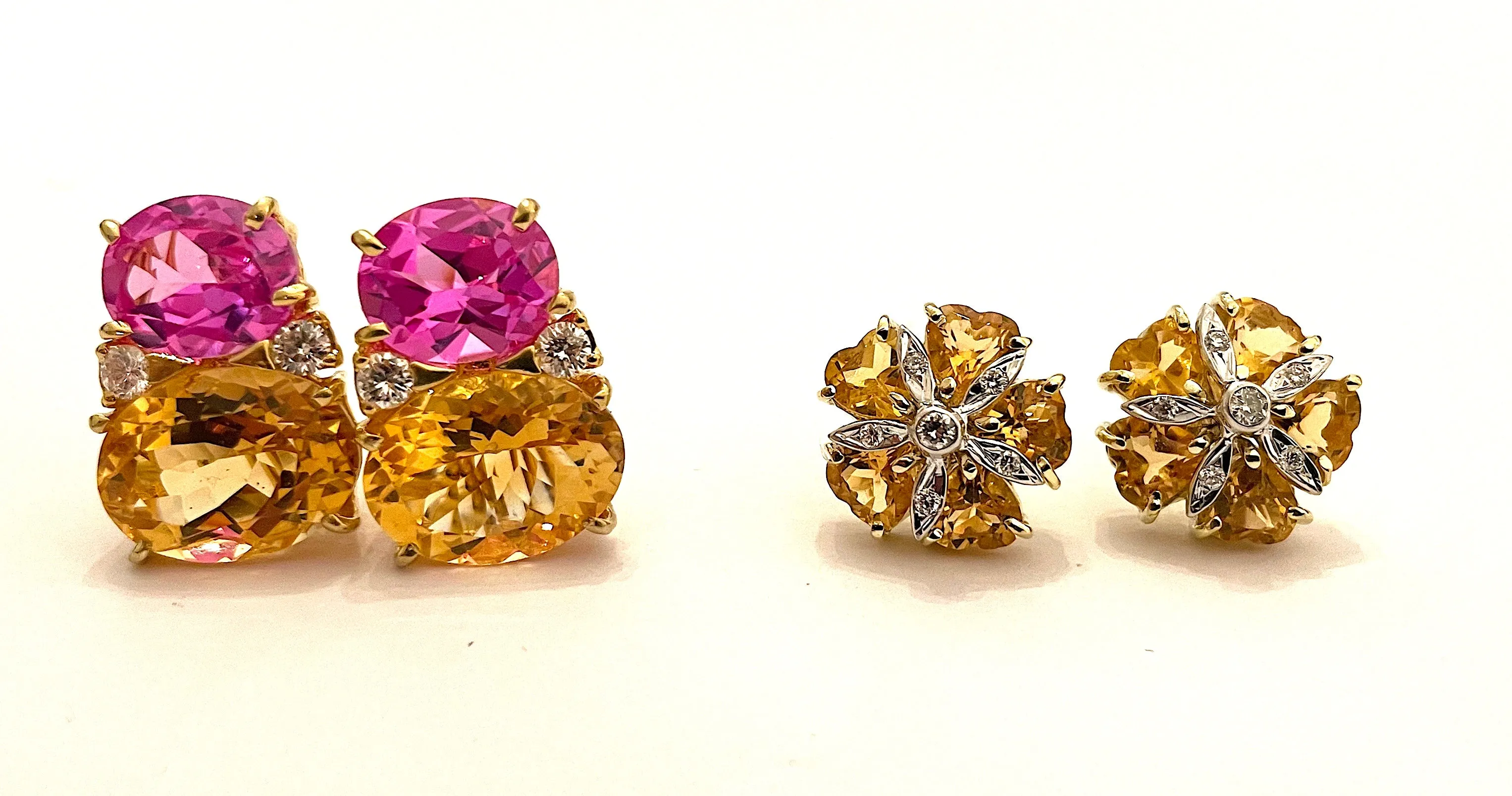 Gold Three Stone Ring with Rope Twist Border