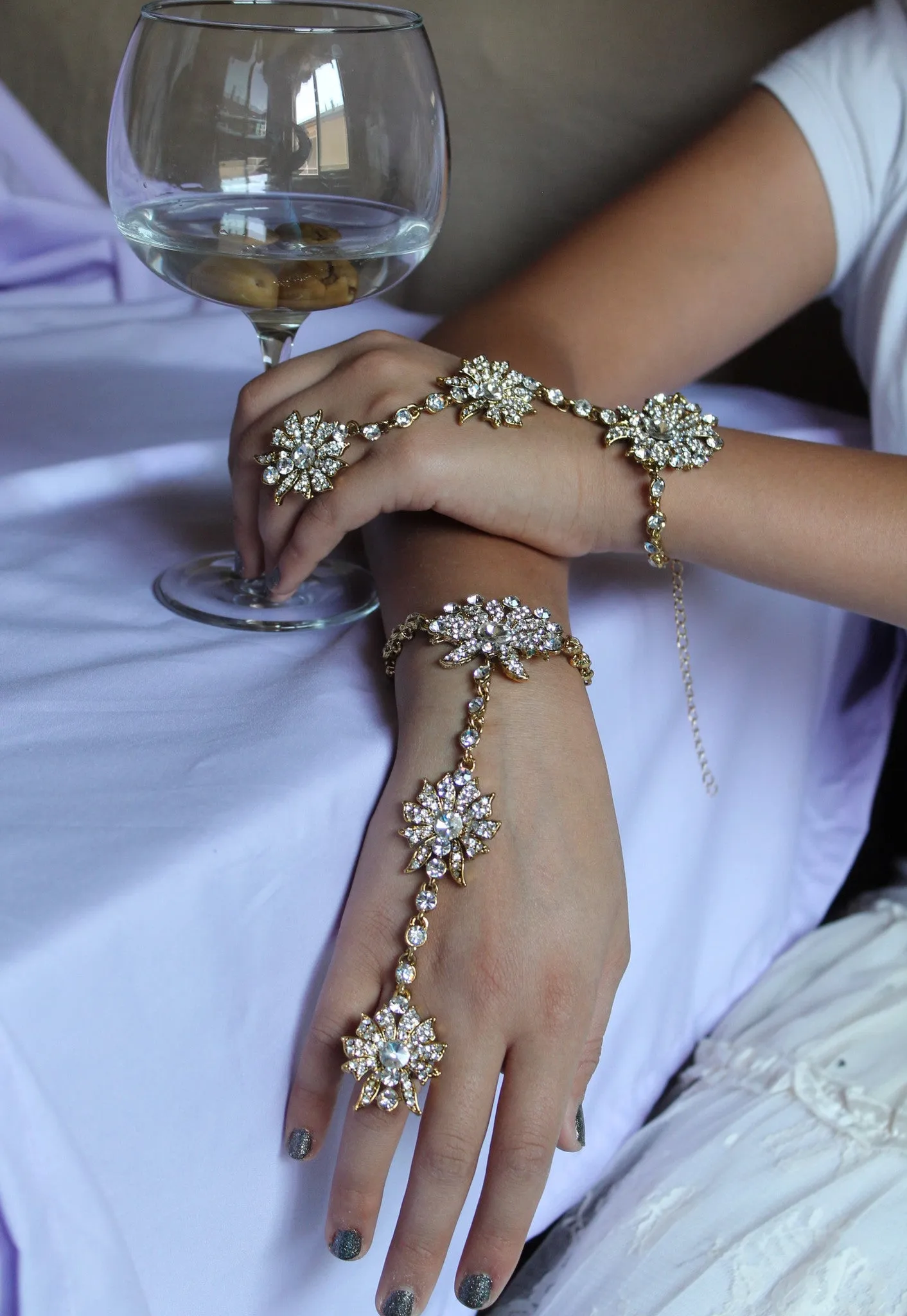 Haath Punja 3119 Finger Rings Indian Bridal Shieno
