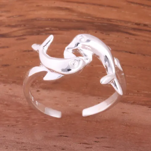 Hawaiian Double Dolphin Toe Ring