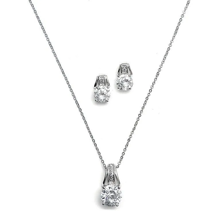 Hazeline Crystal and Pearl Necklace Set
