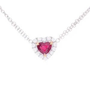 Heart Shaped Ruby Necklace