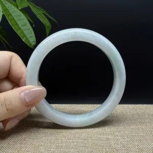 High end Genuine Burmese Lavender Green Jade Jadeite Bangle Bracelet ( 64.7mm )