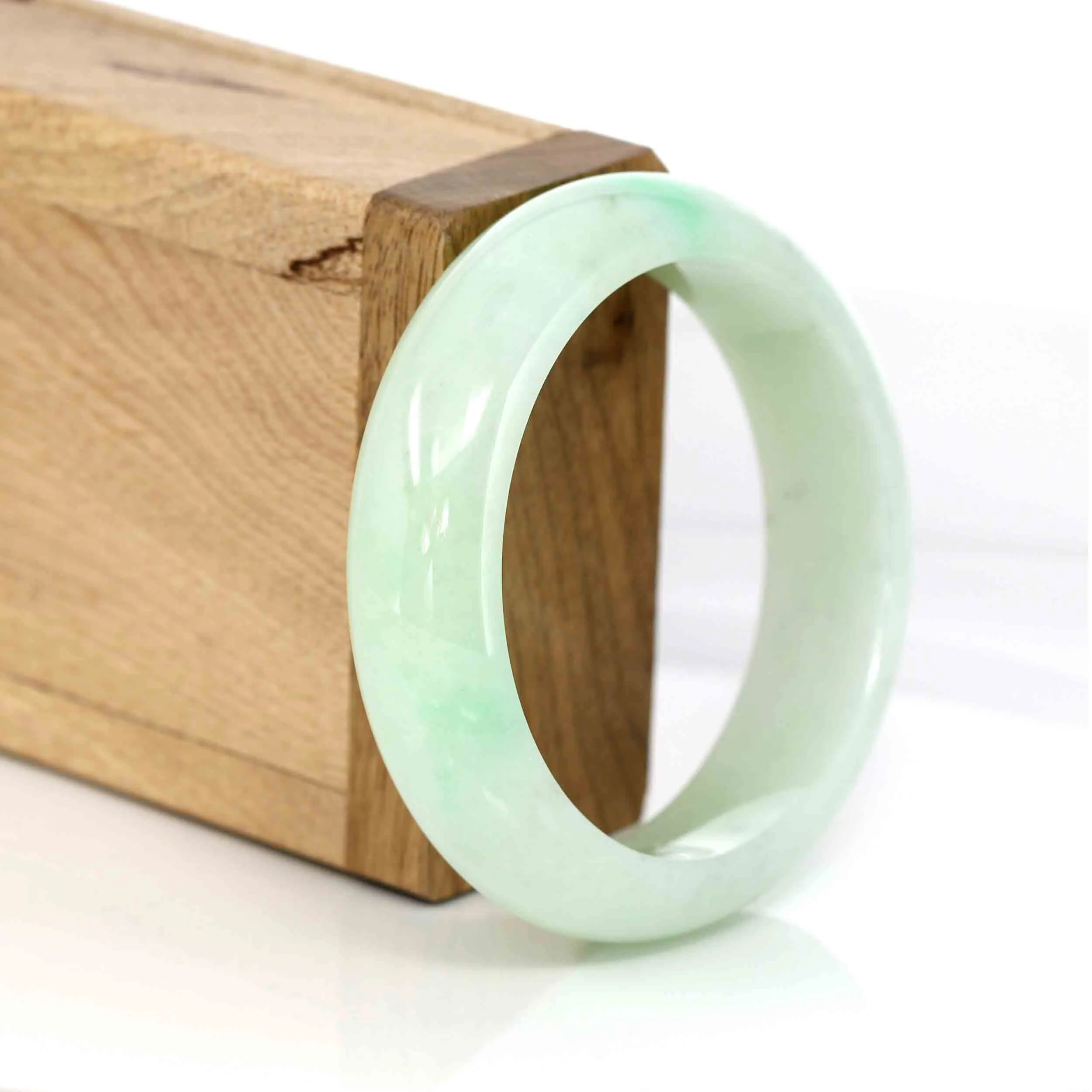 High-quality Yellow- Green Natural Burmese Jadeite Jade Bangle (54.89 mm ) #327