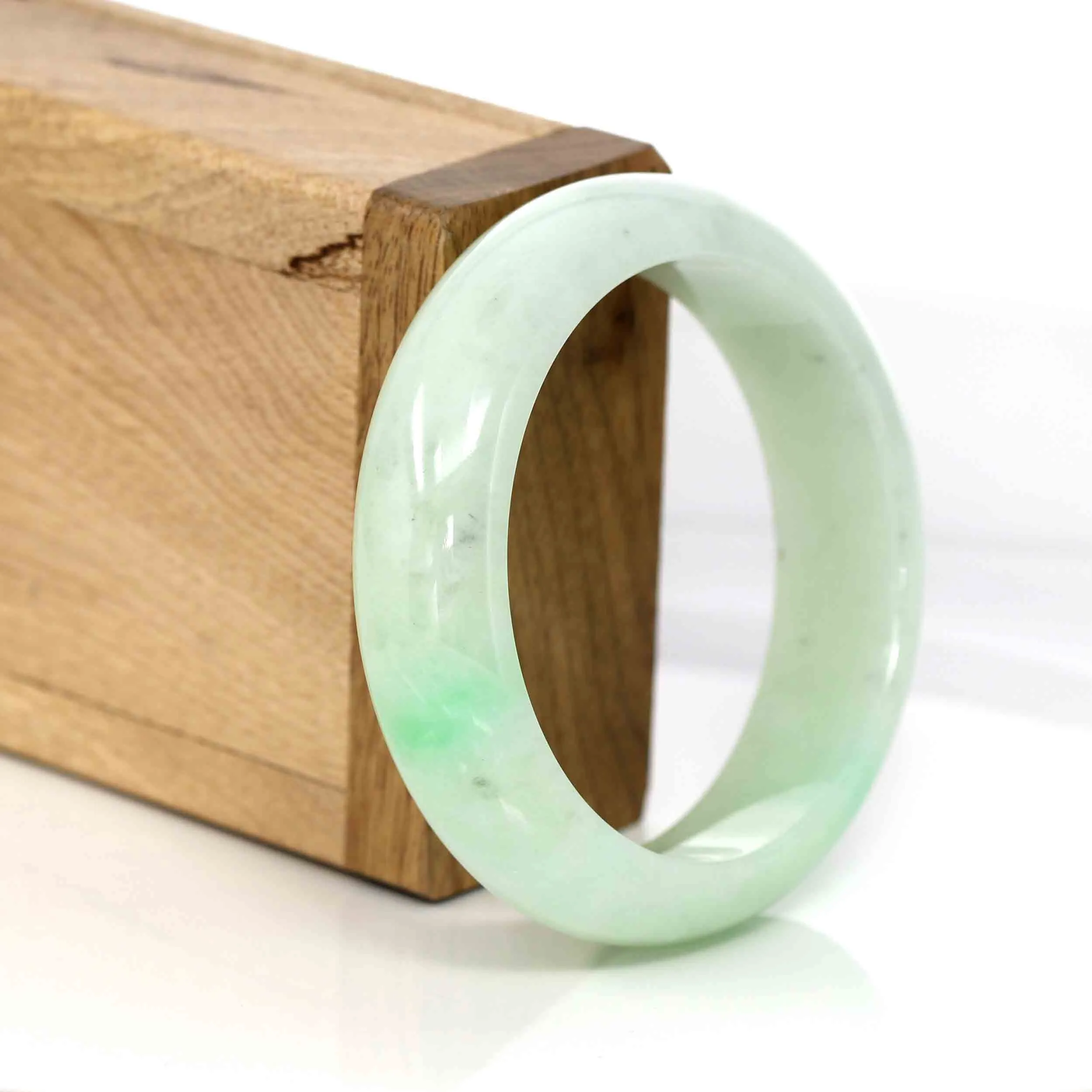 High-quality Yellow- Green Natural Burmese Jadeite Jade Bangle (54.89 mm ) #327