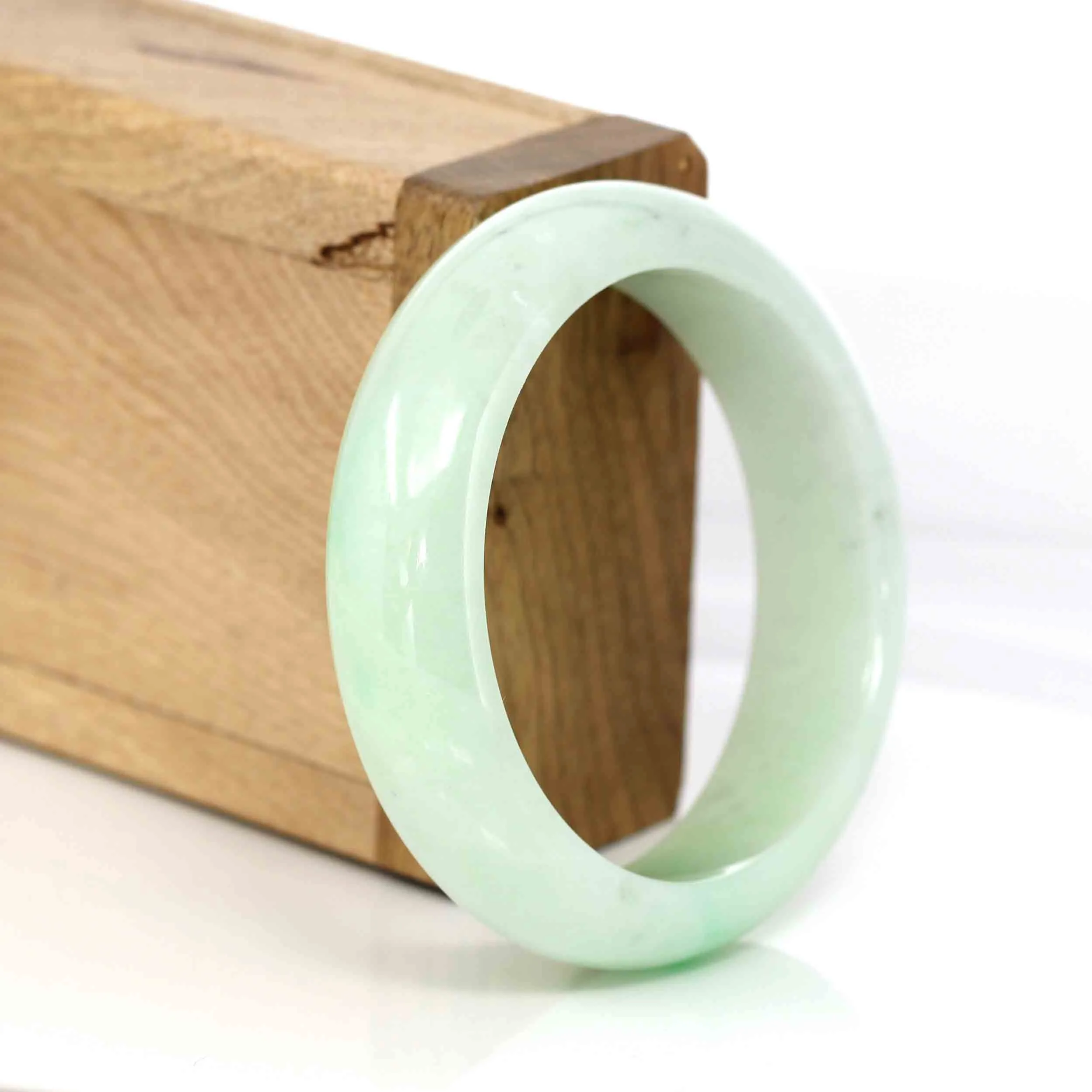 High-quality Yellow- Green Natural Burmese Jadeite Jade Bangle (54.89 mm ) #327