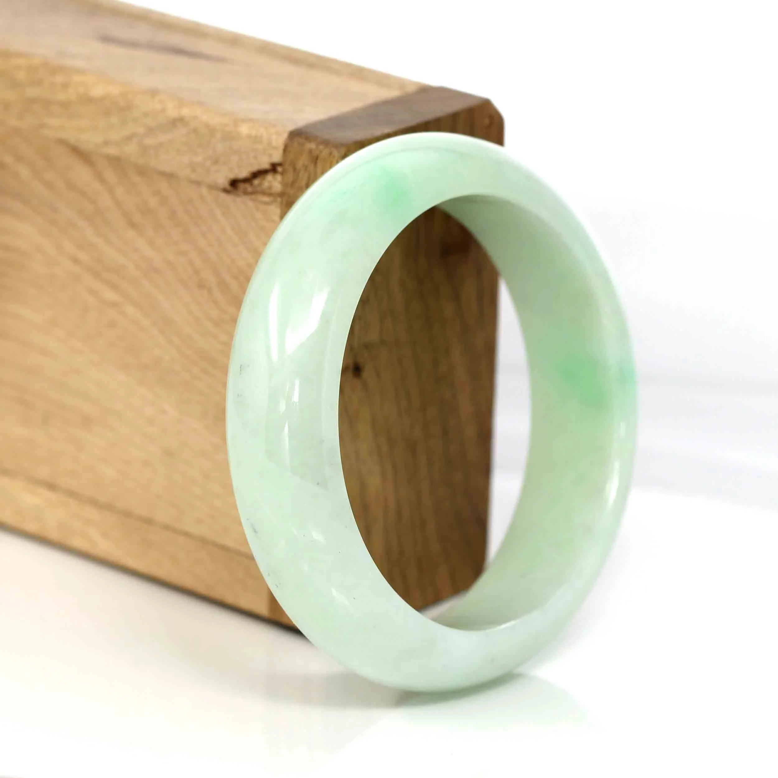 High-quality Yellow- Green Natural Burmese Jadeite Jade Bangle (54.89 mm ) #327