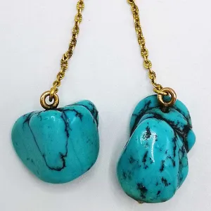 Huge turquoise and gold earrings. Gorgeous quality.
