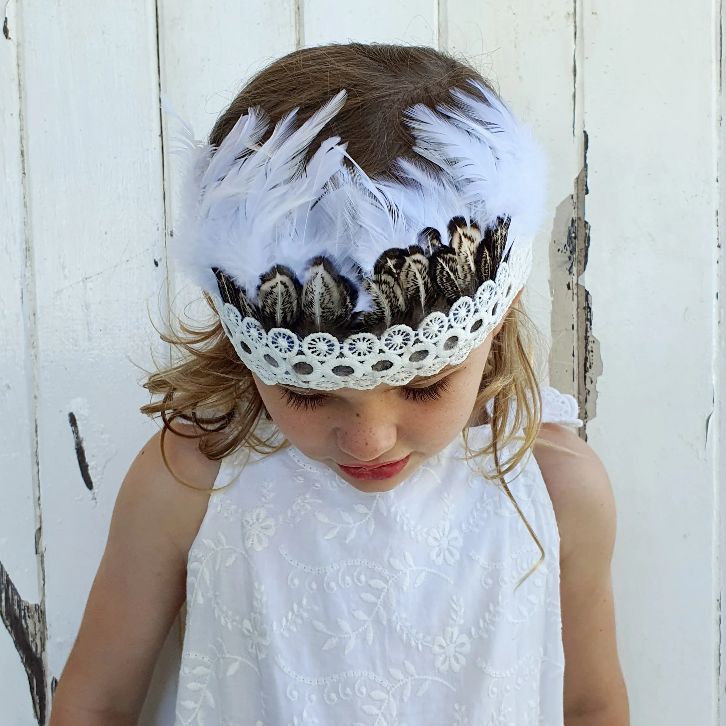 Ivory Feather Crown - Billie