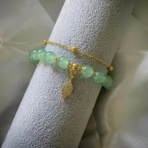 JADE LEAF CHARM BRACELET
