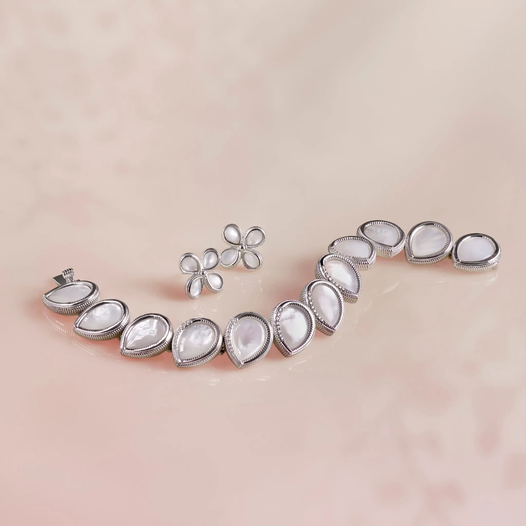 Jardin Petal Bracelet with Mother of Pearl and Diamonds