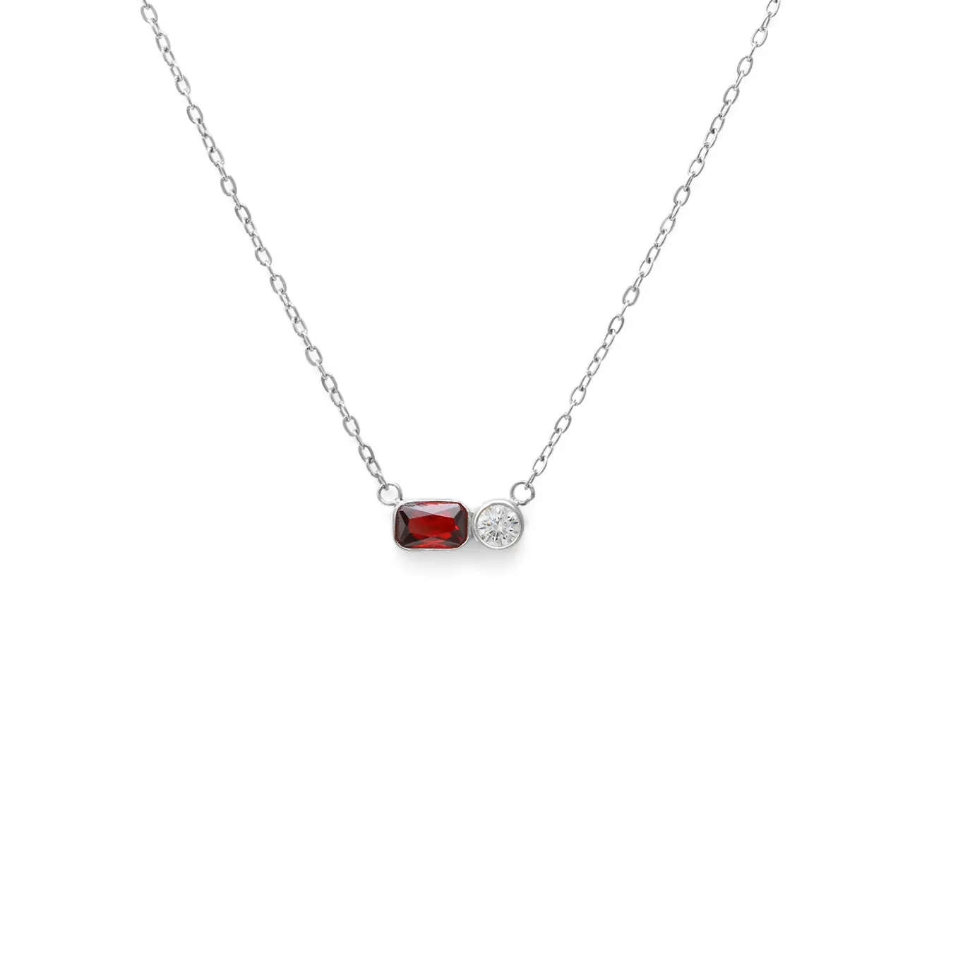 July Ruby Birthstone Gift Set - Silver