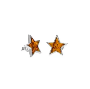 MILENA Star Stud Amber Earrings