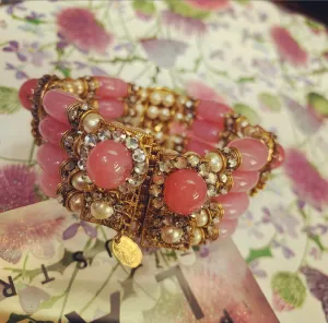 Miriam Haskell Pink pearl Bracelet