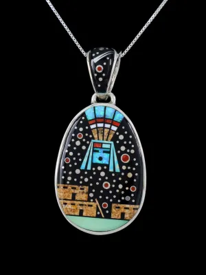 Native American Inlay Night Sky Yei Pendant
