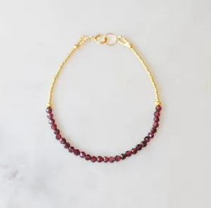 Natural Beaded Garnet Bracelet