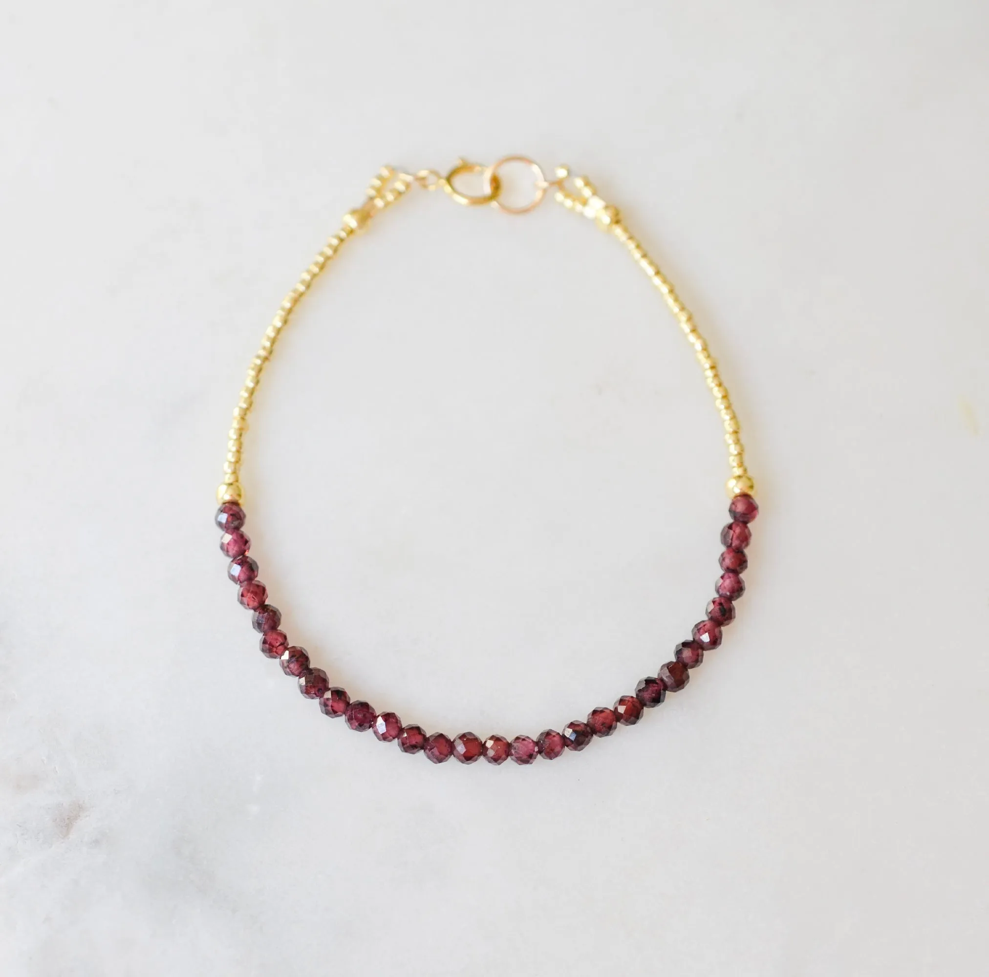 Natural Beaded Garnet Bracelet